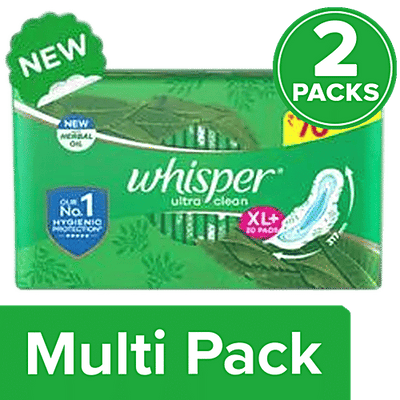 Whisper Sanitary Pads - Extra Large Plus, Ultra Clean