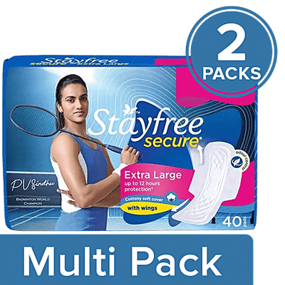 STAYFREE Secure Cottony XL - Sanitary Pads For Women
