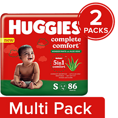 Huggies Complete Comfort Wonder Pants With Aloe Vera - Small Size Baby Diaper Pants
