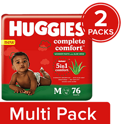 Huggies Complete Comfort Wonder Pants With Aloe Vera, Medium Size Baby Diaper Pants
