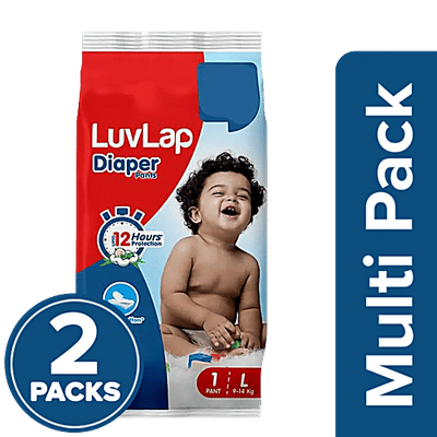 LuvLap Baby Diaper Pants -Â L, 2 x 1 pc Multipack