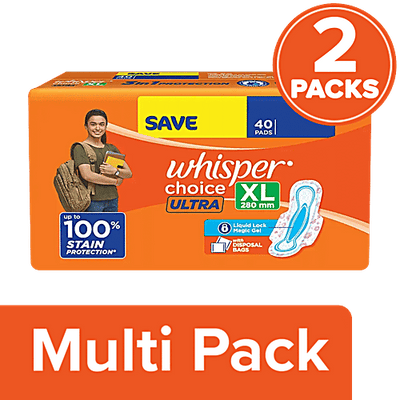Whisper Choice Ultra Sanitary Pads - XL