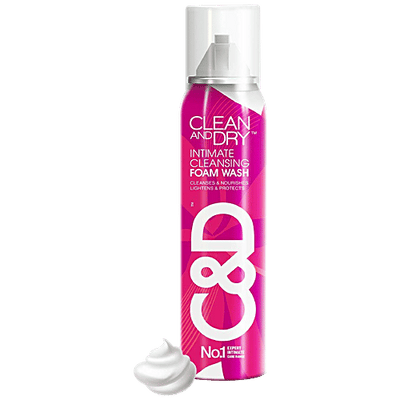 Clean & Dry Intimate Hygiene Foam Wash - Cleanses, Nourishes, Lightens & Protects