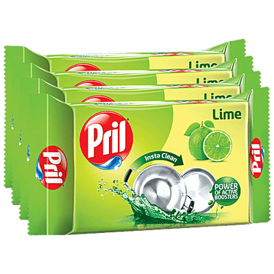 Pril Dishwash Bar - Lime + Vinegar, Power of Active Boosters