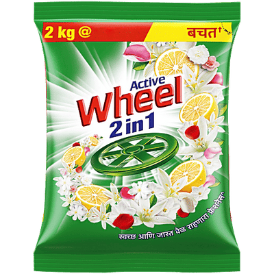 Wheel Active Detergent Powder - Green-2 in 1 Lemon & Jasmine