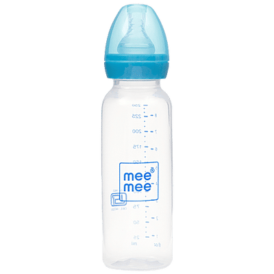 Mee Mee Baby 2 In 1 Feeding Bottle With Spoon - Blue