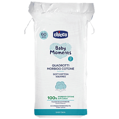 Chicco Baby Moments - Soft Cotton, Squares, For Baby's Skin