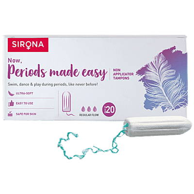 SIRONA FDA Approved Premium Non Applicator Tampons - Regular Flow