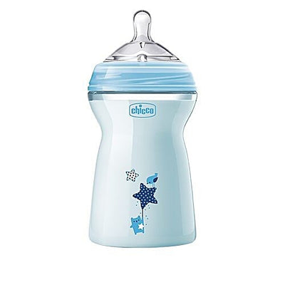 Chicco Baby Feeding Bottle With Twin Anti Colic System - Blue, 6m+
