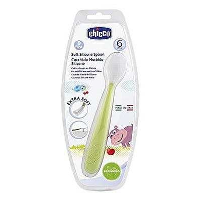 Chicco Baby Soft Silicone Spoon - Green, 6m+