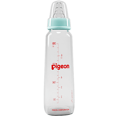 Pigeon Baby Glass Feeding Bottle - Pale Blue