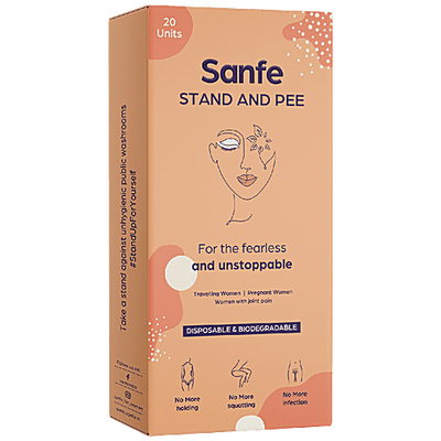 Sanfe Stand & Pee Biodegradable Urination Funnel For Women - Prevents Infection