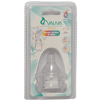 Vauva Silicone Feeding Nipple/Teat Wide Neck Nipple - Size XL