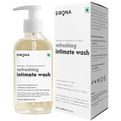 SIRONA Natural Intimate Wash for Men & Women | with Olive Oil, Tea Tree Oil & Jojoba Oil | Liquid Wash Prevents Dryness, Itchiness, Bad Odour & Irritation | Balances pH, Paraben Free