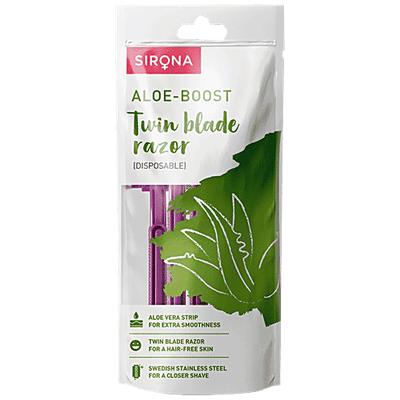 SIRONA Aloe Boost Twin Blade Disposable Body Razor For Women (Pack Of 5)