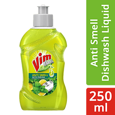 Vim Extra Anti Smell Dishwash Liquid - With Pudina, 250 ml