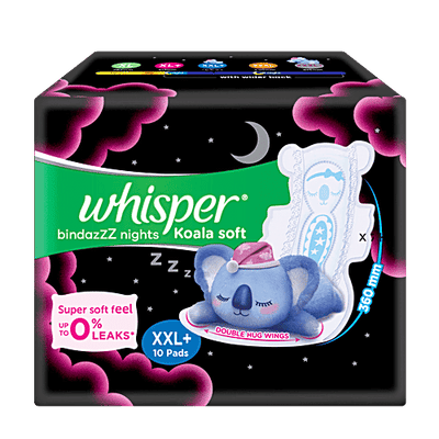 Whisper Bindazzz Nights Koala Soft Sanitary Pads - XXL+