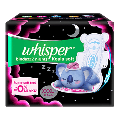 Whisper Bindazzz Nights Koala Soft Sanitary Pads - XXXL+