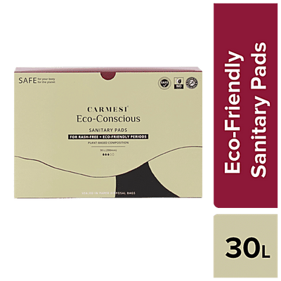 Carmesi Eco-Conscious Sanitary Pads For Rash-Free + Eco-Friendly Periods - Large