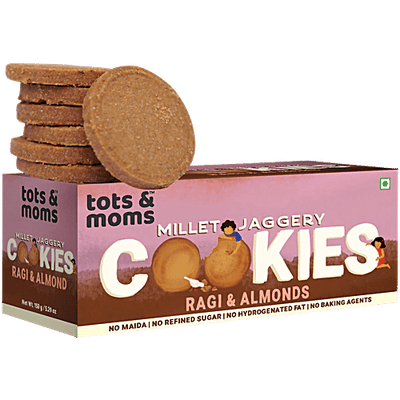 Tots and Moms Foods Millet & Jaggery Cookies - Ragi & Almonds