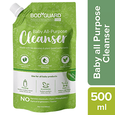 Bodyguard Baby All-Purpose Cleanser - 500 ml | Made with Bio-Enzymes & Plant-Based Surfactants | No Harmful Chemicals | Dyes | Phosphates | Optical brighteners | Toxins