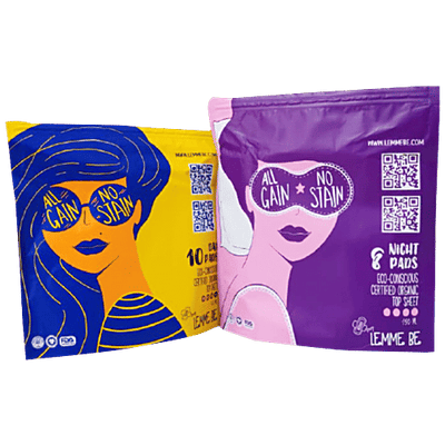 Lemme Be Heavy Flow Pads Day & Night Sanitary Pads - Eco Conscious Certified Organic Top Sheet
