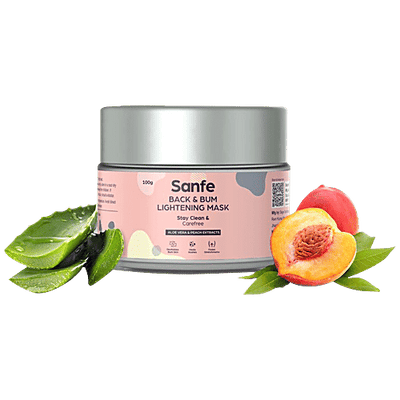 Sanfe Back & Bum Lightening Mask - With Aloe Vera & Peach Extracts, Removes Tanning