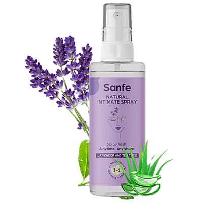 Sanfe Natural Intimate 3 In 1 Spray - With Tea Tree & Lavender, Prevents Fungal Infections
