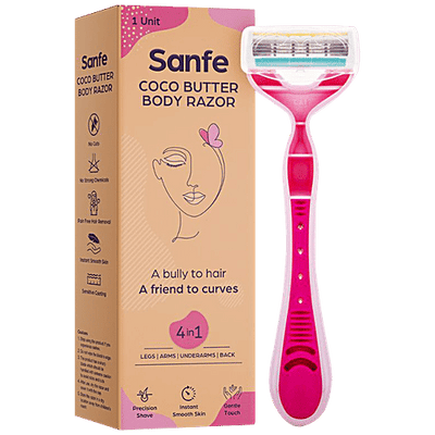 Sanfe Coco Butter 4 In 1 Body Razor - For Legs, Arms, Underarms, Back