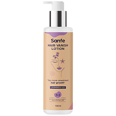 Sanfe Hair Vanish Lotion - With Lily & Lavender Extracts, Reduces Growth