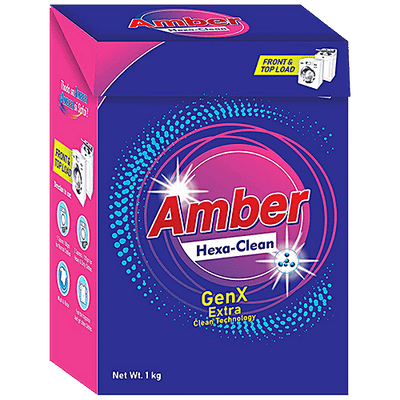 Amber Hexa-Clean Detergent Powder - With GenX Extra Clean Technology, For Washing Clothes
