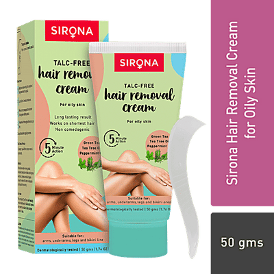 SIRONA Talc-Free Hair Removal Cream for Women with Goodness of Pomegranate Extract & Peppermint Oil
