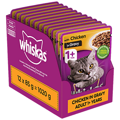 Whiskas Wet Cat Food - Adult, 1+ Year, Chicken In Gravy