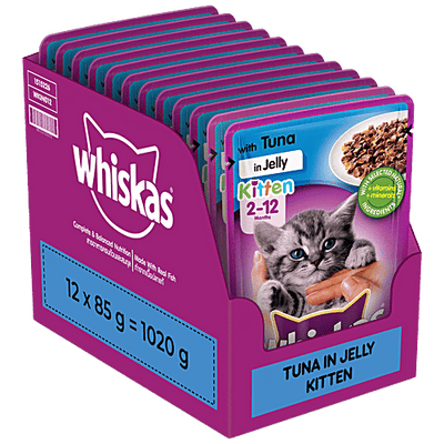 Whiskas Wet Cat Food - Kitten, 2-12 Months, Tuna In Jelly