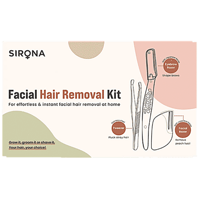 SIRONA Reusable Eyebrow Razor, Face Razor and Tweezer | Facial Hair Removal Kit