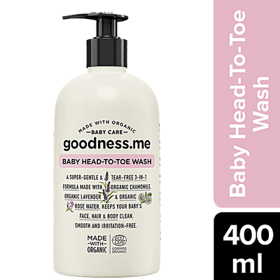 Goodnessme Organic Baby Head-to-Toe - As Body Wash & Shampoo, Tear Free, Pediatrician Certified, Hypoallergenic