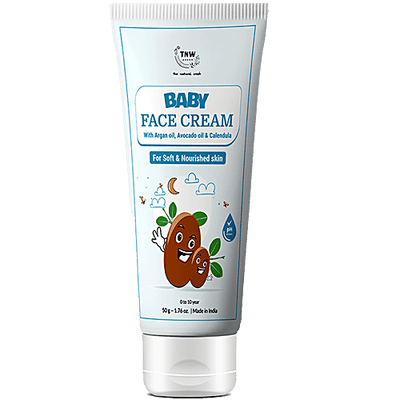 TNW-The Natural Wash Moisturising Baby Face Cream - Natural Ingredients Avocado, Argan Oil, For Soft & Nourished Skin