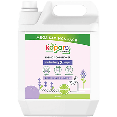 Koparo Clean Fabric Conditioner - Lavender, Lilac & Bergamot, 0% Dyes, Sulphates, Cholrine, Keeps Clothes Clean