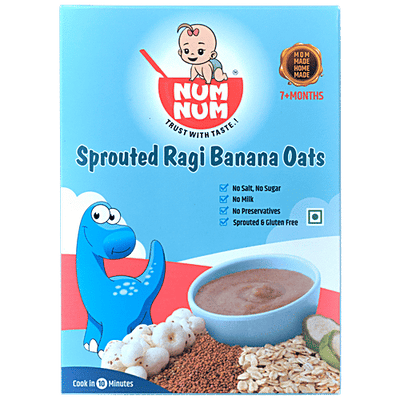 Num Num Sprouted Ragi Banana Oats - Provides Energy, For Babies Above 7 Months