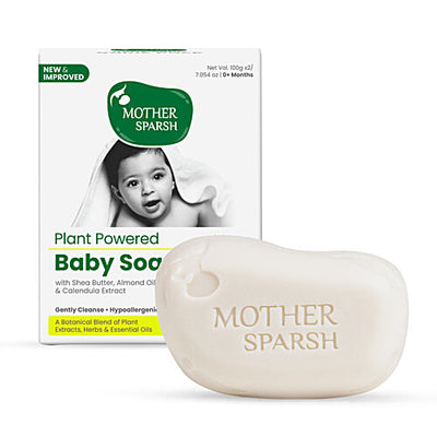 Mother Sparsh Plant Powered Natural Baby Soap - Gently Cleanses & Soothes Skin, 0+ Months