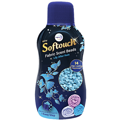 Wipro Softouch Fabric Scent Beads - Lily After Rain, Blue, Long-lasting Fragrance
