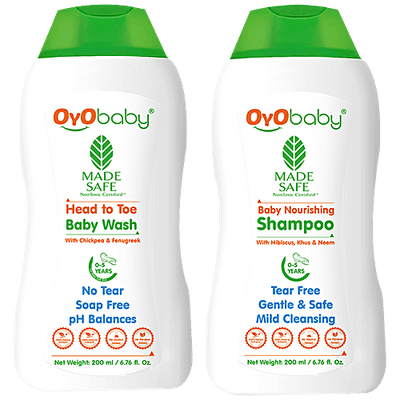 Oyo Baby New Born Combo - Head To Toe Baby Wash & Nourishing Shampoo, 0-5 Years
