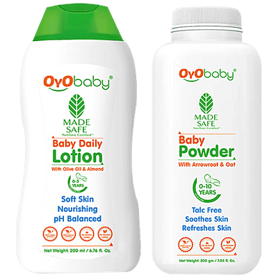 Oyo Baby New Born Combo - Daily Lotion & Baby Powder, Nourishes, Soothes Skin