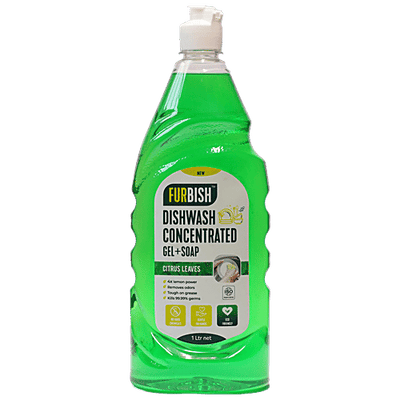 Furbish Dishwash Concentrated Gel + Soap - Removes Odours, Tough On Grease