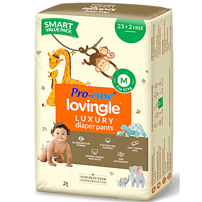 Pro-Ease Lovingle Luxury Diaper Pants - Cottony Dry Top Sheet, Medium