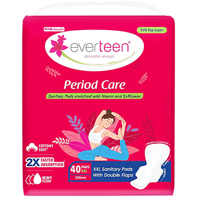 everteen Period Care Sanitary Pads - XXL, Soft, 320 mm, With Double Flaps