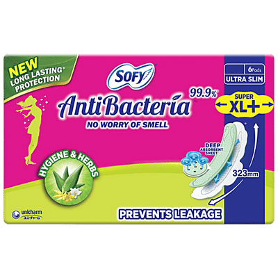 Sofy Anti-Bacteria Sanitary Pads - Hygiene & Herbs, Ultra Slim, Prevents Leakage