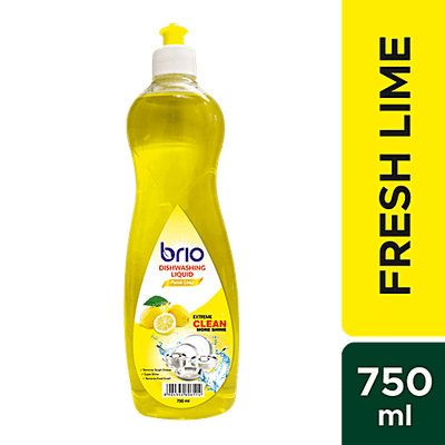 Brio Dishwashing Liquid - Fresh Lime, Removes Tough Grease