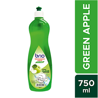 Brio Dishwashing Liquid - Green Apple, Removes Tough Grease