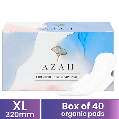 Azah Rash-Free Organic Sanitary Pads - All XL, Without Disposable Bags